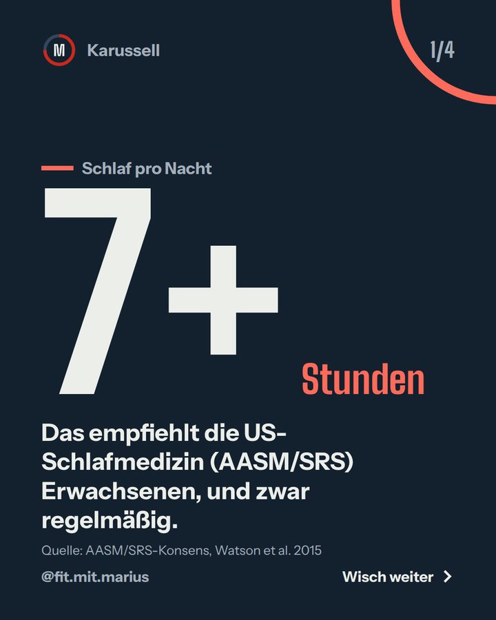 Post im Look Nachtschicht: 7+ Stunden Schlaf pro Nacht