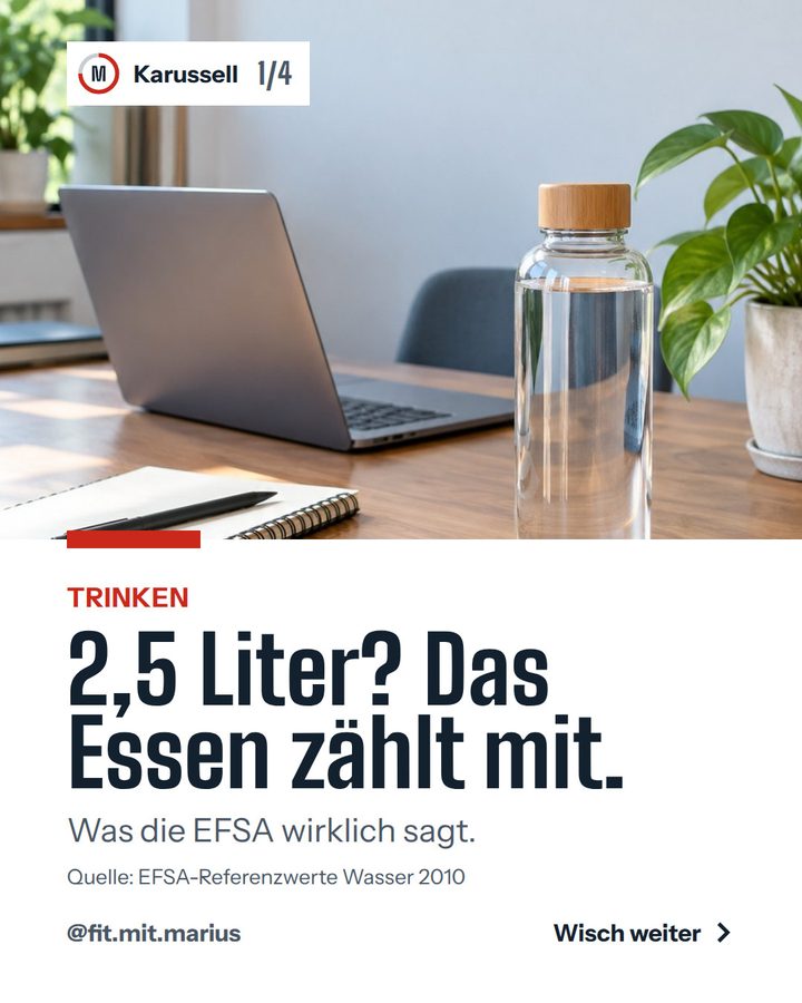 Post im Look Split: 2,5 Liter? Das Essen zählt mit.